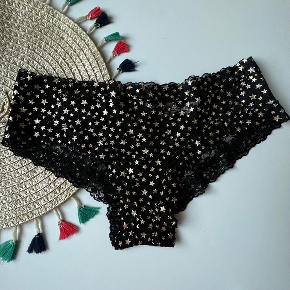 Victoria's Secret The Lacie Cheeky Panty Black Shimmer Small NEW - Picture 4 of 6